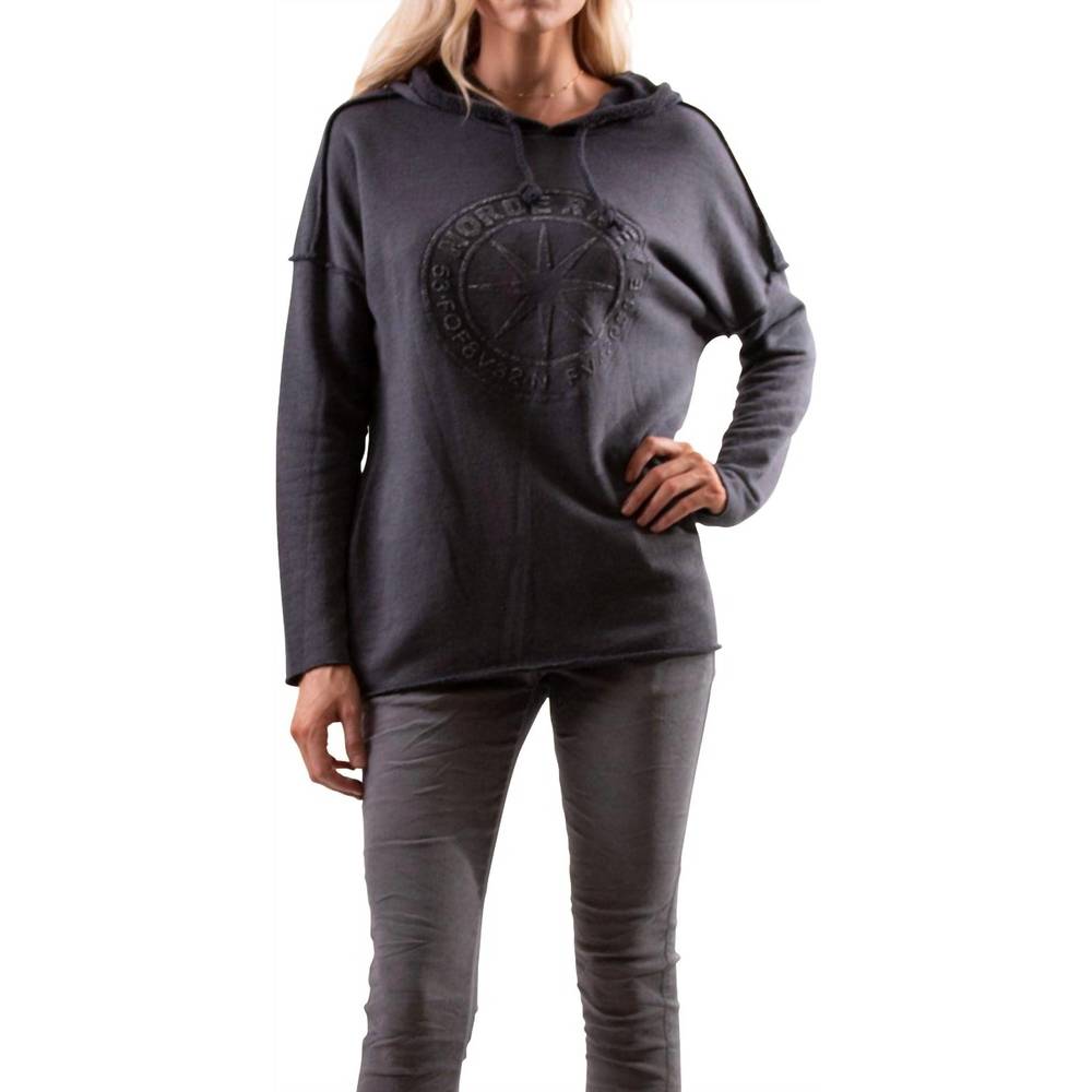 NEW GIGI MODA nordernen pull-on hoodie in charcoal